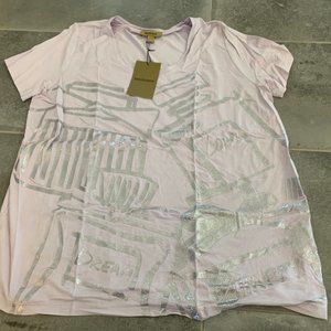 BANDOLERA LIGHT PURPLE WITH SILVER GRAPHIC T SHIRT